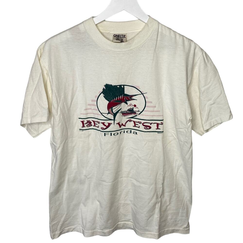 Vintage Single Stitch Key West Marlin Short Sleeve T Shirt - Adult Size M
